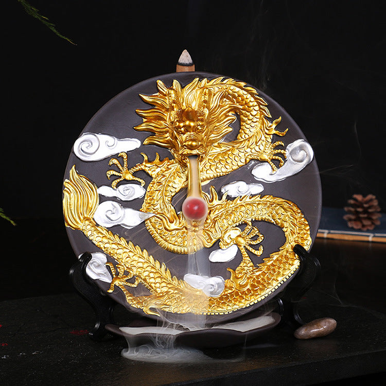 Ceramic Backflow Incense Burner – Aromatherapy Xianglong Decorative Holder