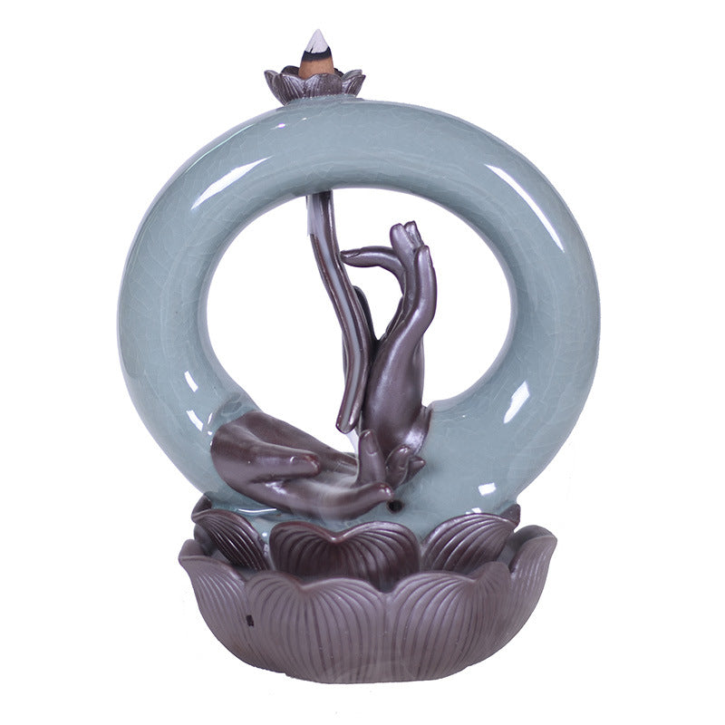 Ceramic Incense Burner Aroma Diffuser Buddhist Supplies Indoor Home Decorative Crafts Ornament
