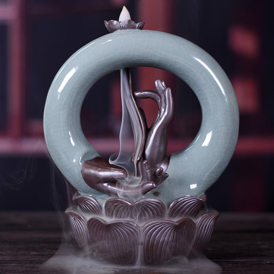 Ceramic Incense Burner Aroma Diffuser Buddhist Supplies Indoor Home Decorative Crafts Ornament