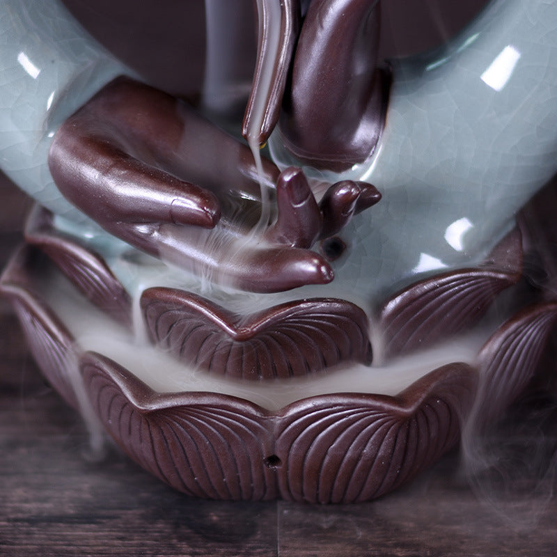 Ceramic Incense Burner Aroma Diffuser Buddhist Supplies Indoor Home Decorative Crafts Ornament