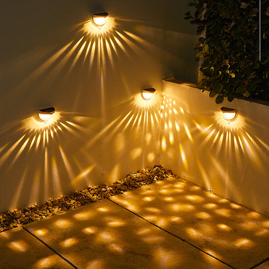 LED Solar Outdoor Garden Stair Light Shadow Wall Lamp Waterproof Solar Decorative Light for Yard Pathway and Courtyard