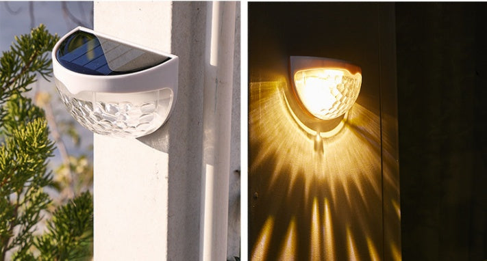 LED Solar Outdoor Garden Stair Light Shadow Wall Lamp Waterproof Solar Decorative Light for Yard Pathway and Courtyard