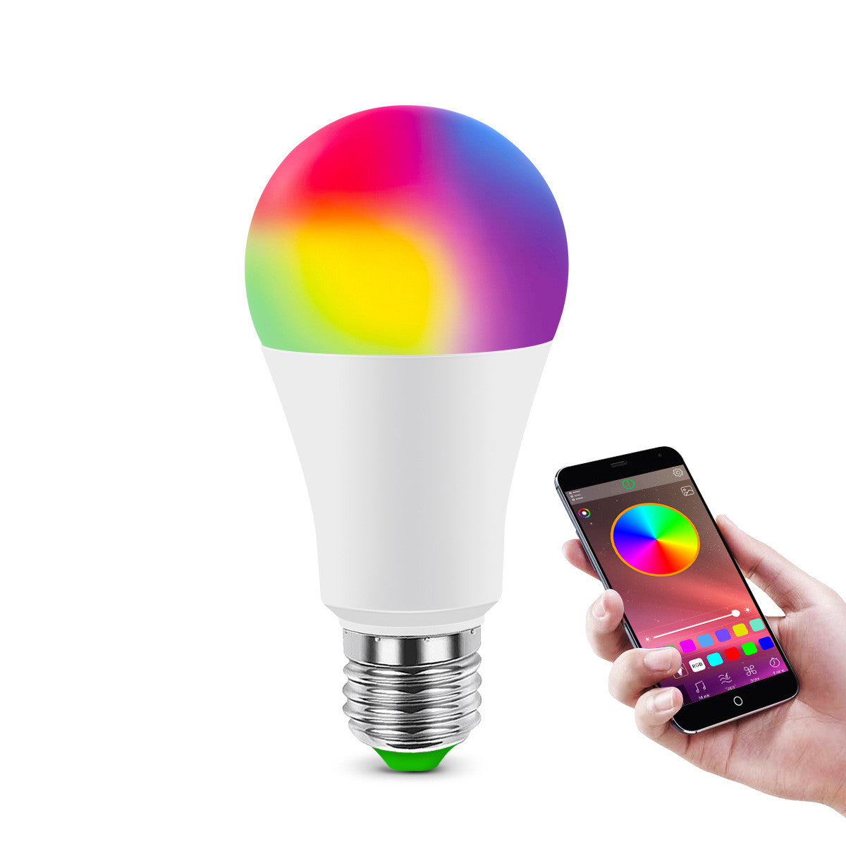 LED Smart Bluetooth Bulb Light Mobile App Dimmable Color Changing Music Sync Group Control Lamp