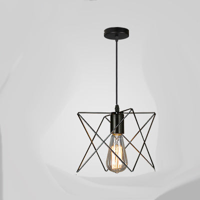 Retro Industrial Wrought Iron Chandelier Creative Small Iron Cage Pendant Light for Home Decor