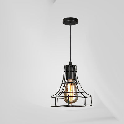 Retro Industrial Wrought Iron Chandelier Creative Small Iron Cage Pendant Light for Home Decor