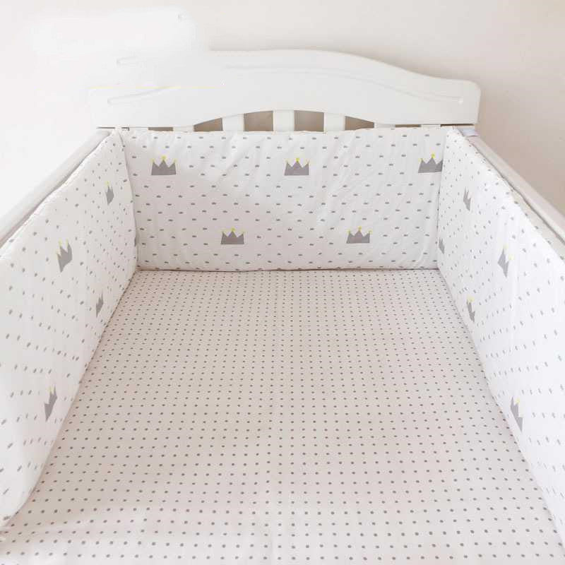 Children’s Baby Bed Set – Pure Cotton Removable & Washable Bedding with Anti-Collision Guardrail & Bed Curtain