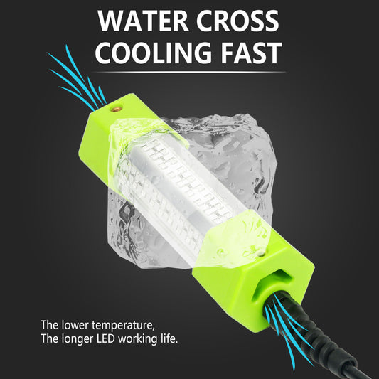 12V 100W Underwater Fish Lure Light Yellow Green Fishing Light for Night Fishing Squid Raft Fishing