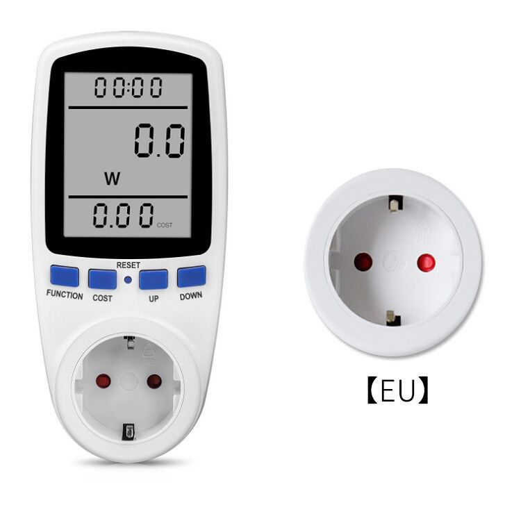 Digital LCD Power Meter Wattmeter Socket Energy Monitor 220V AC KWh Voltage Usage Analyzer with EU US UK AU BR Plug Options