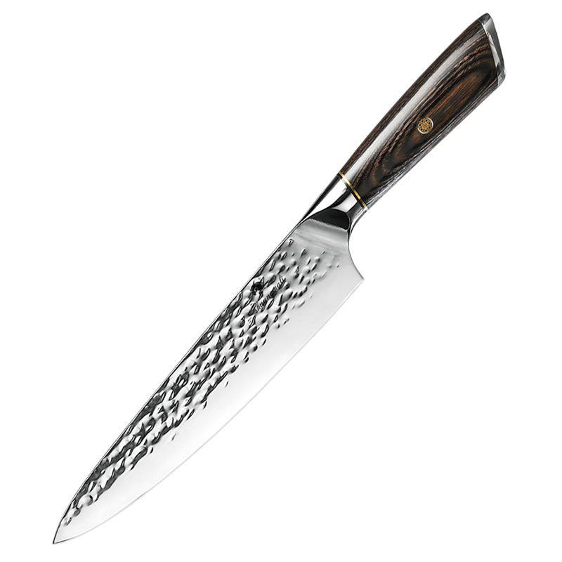 8 Inch Chef Knife Household Color Wooden Handle Forged Hammered Stainless Steel Kitchen Slicing Knife for Cooking