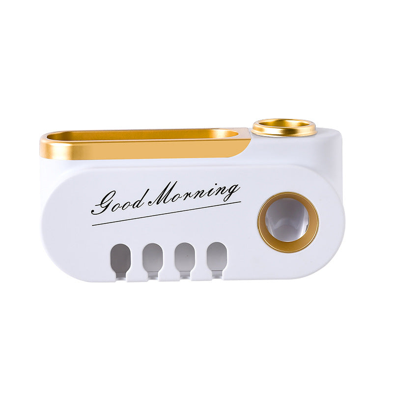 Multi-function Wall-Mounted Smart Disinfection Toothbrush Holder Bathroom Toothbrush Holder Toothpaste Squeezer Storage Set