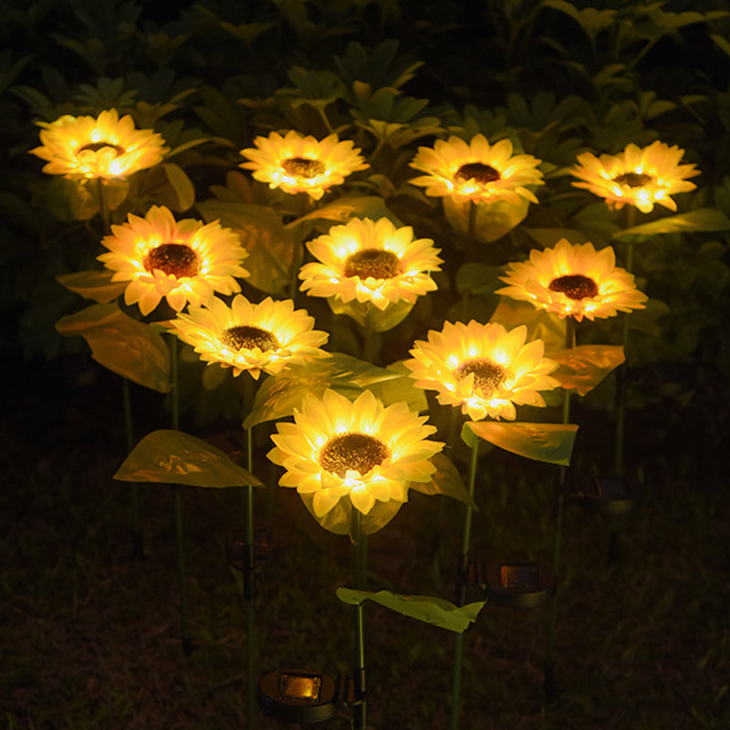 LED Solar Sunflower Garden Lights Decorative Outdoor Solar Lamp Waterproof Landscape Pathway Light