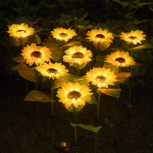 LED Solar Sunflower Garden Lights Decorative Outdoor Solar Lamp Waterproof Landscape Pathway Light