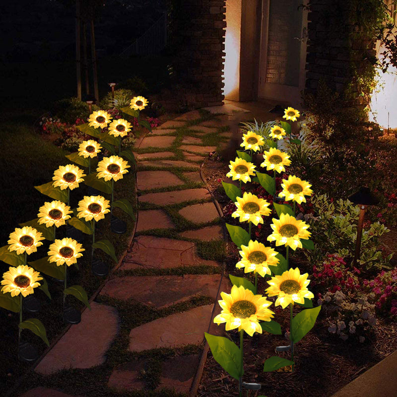 LED Solar Sunflower Garden Lights Decorative Outdoor Solar Lamp Waterproof Landscape Pathway Light
