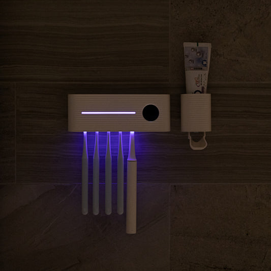 Automatic Wall Mounted Toothbrush Disinfection Box Air Drying Storage Sterilizer for Bathroom Hygiene and Oral Care