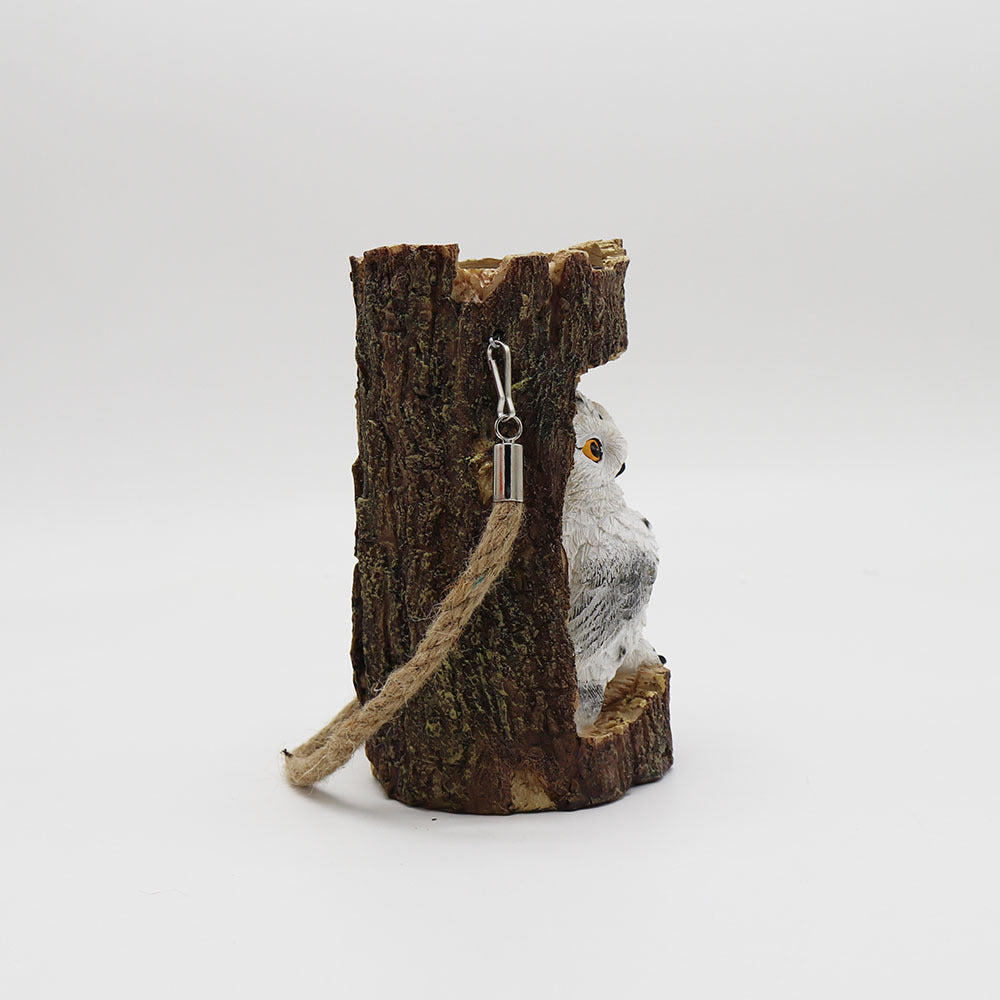 Resin Solar Stump Owl Lawn Light LED Outdoor Garden Night Light Decorative Solar Lamp for Yard Patio Decor