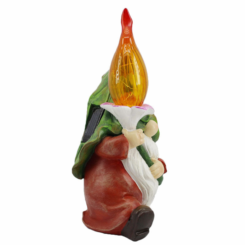 Solar Elf Statue Outdoor Garden Light American Style Luminous Decorative Yard Sculpture Lamp