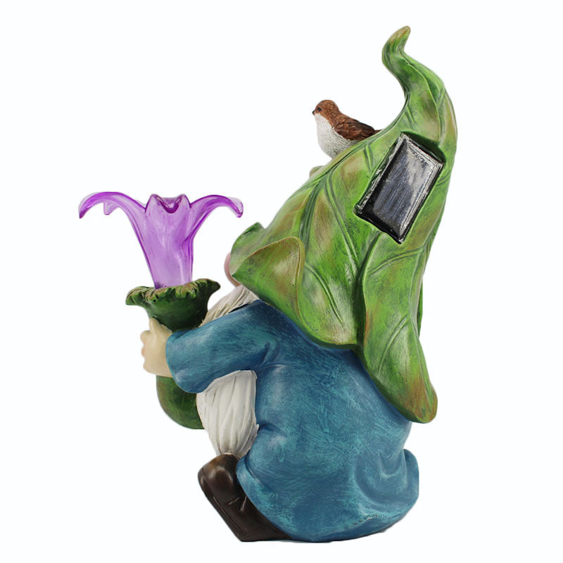 Solar Elf Statue Outdoor Garden Light American Style Luminous Decorative Yard Sculpture Lamp