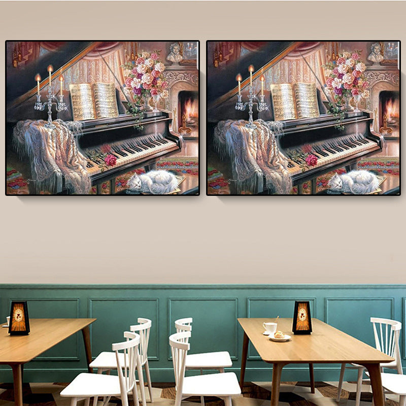 Piano Diamond Painting Picture Cross Stitch 5D DIY Full Drill Music Wall Art Decor Kit
