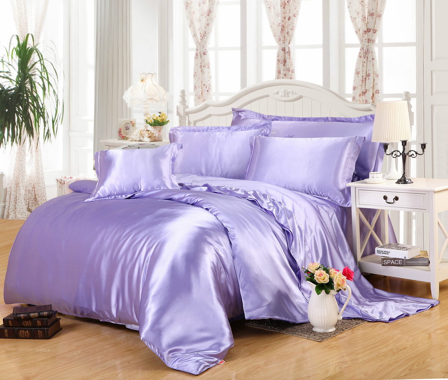 White Black Luxury Bedding Set PLA Cool Fiber Summer Duvet Cover Set King Double Size Bed Sheets