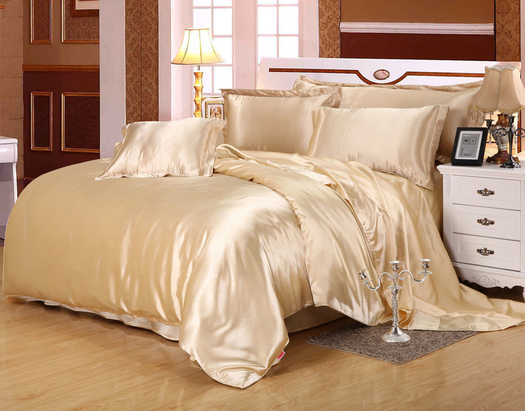 White Black Luxury Bedding Set PLA Cool Fiber Summer Duvet Cover Set King Double Size Bed Sheets