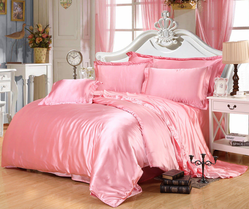 White Black Luxury Bedding Set PLA Cool Fiber Summer Duvet Cover Set King Double Size Bed Sheets