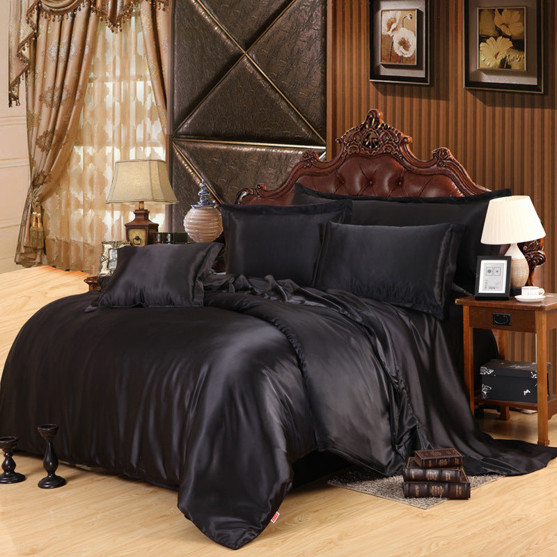 White Black Luxury Bedding Set PLA Cool Fiber Summer Duvet Cover Set King Double Size Bed Sheets