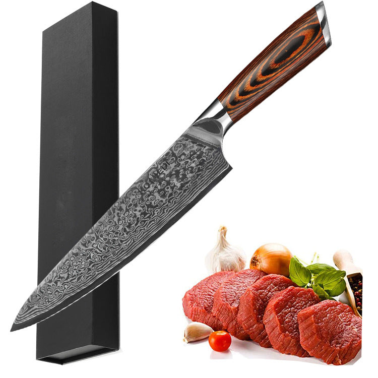 Damascus 8 Inch Chef Knife Sushi Knife Handmade Kitchen Knife for Precision Cutting and Professional Cooking