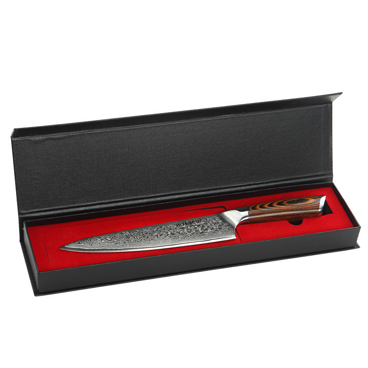 Damascus 8 Inch Chef Knife Sushi Knife Handmade Kitchen Knife for Precision Cutting and Professional Cooking