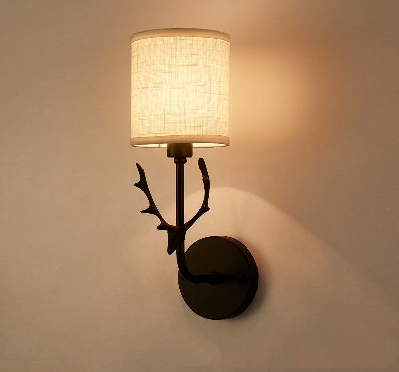 Wrought Iron Antlers Wall Lamp Modern Bedroom Bedside Aisle Living Room Hotel Wall Sconce Light