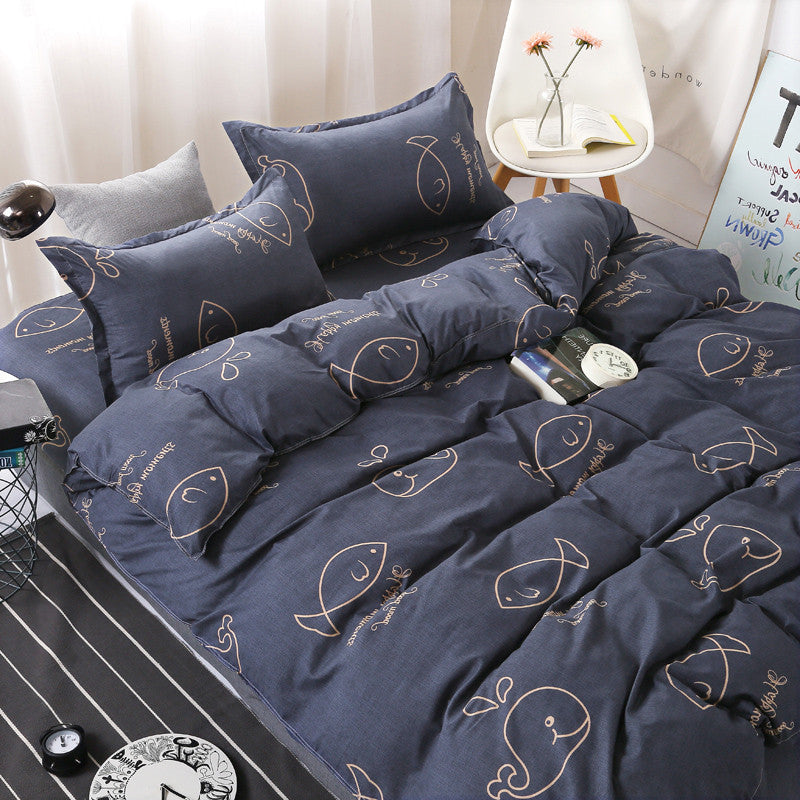 Four Piece Cotton Quilt Core Bedding Set for Spring and Autumn Warm Soft Home Comfort Set