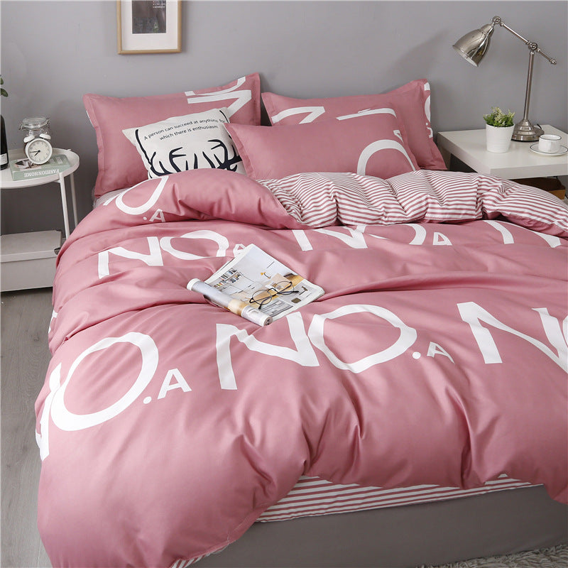 Four Piece Cotton Quilt Core Bedding Set for Spring and Autumn Warm Soft Home Comfort Set