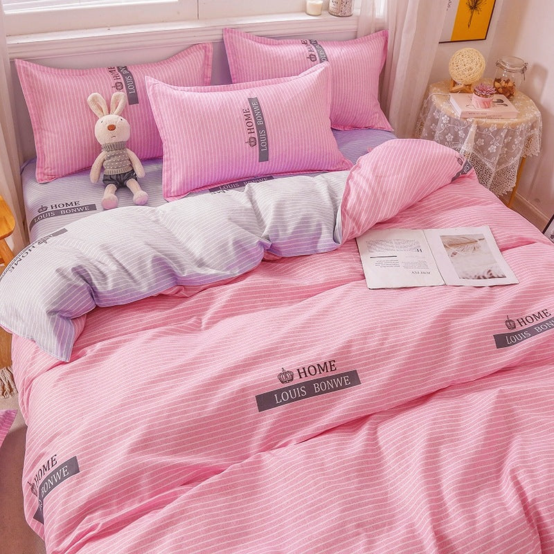 Four Piece Cotton Quilt Core Bedding Set for Spring and Autumn Warm Soft Home Comfort Set