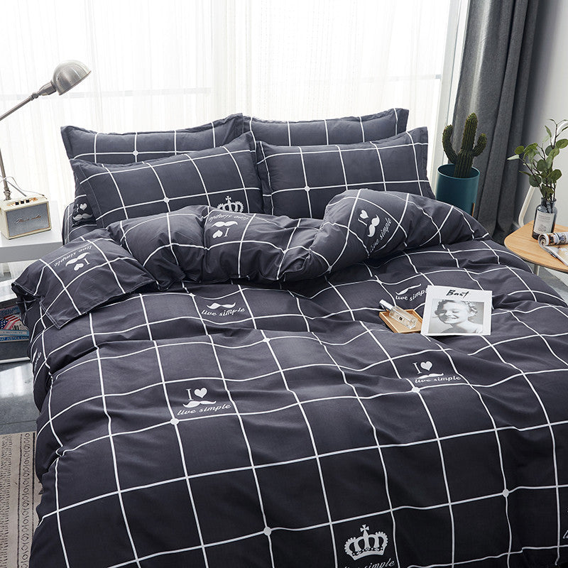 Four Piece Cotton Quilt Core Bedding Set for Spring and Autumn Warm Soft Home Comfort Set