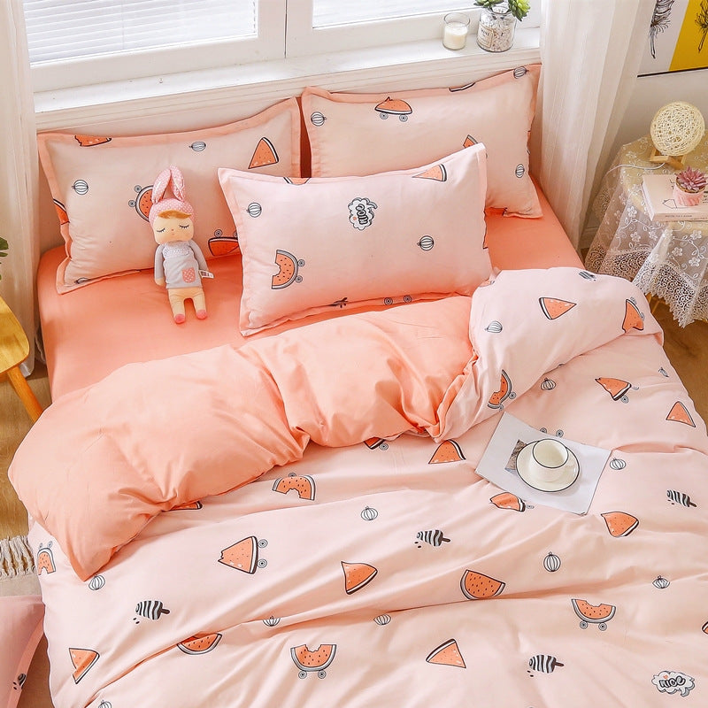 Four Piece Cotton Quilt Core Bedding Set for Spring and Autumn Warm Soft Home Comfort Set