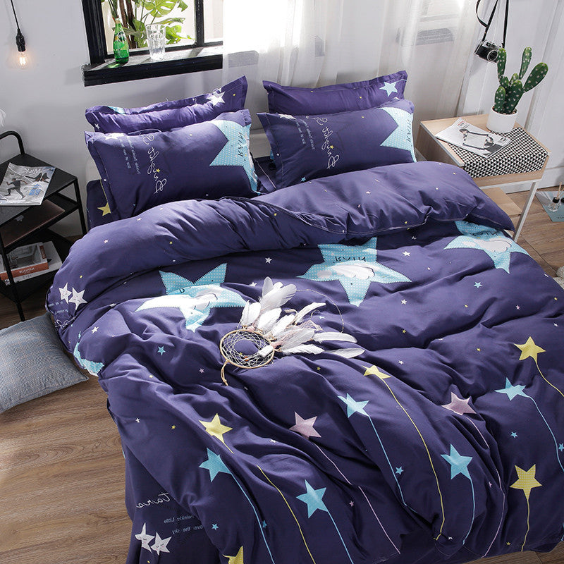 Four Piece Cotton Quilt Core Bedding Set for Spring and Autumn Warm Soft Home Comfort Set