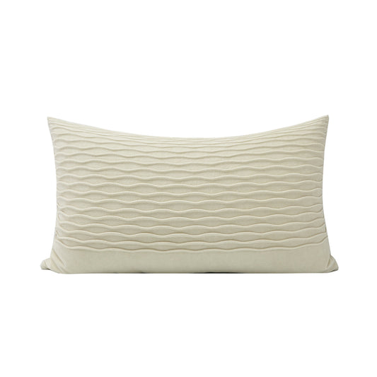 Beige Wave Pattern Pillow Nordic Modern Minimalist Waist Cushion for Sofa Home Office Decor