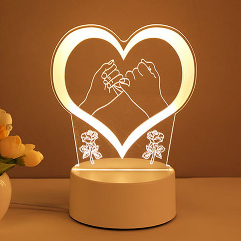 3D Acrylic LED Neon Sign Lamp USB Night Light Christmas Home Room Decoration Valentine Gift Table Lamp