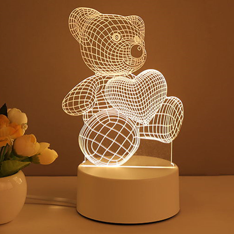 3D Acrylic LED Neon Sign Lamp USB Night Light Christmas Home Room Decoration Valentine Gift Table Lamp