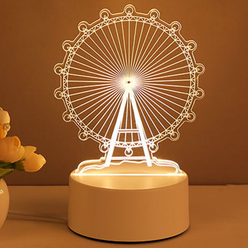 3D Acrylic LED Neon Sign Lamp USB Night Light Christmas Home Room Decoration Valentine Gift Table Lamp