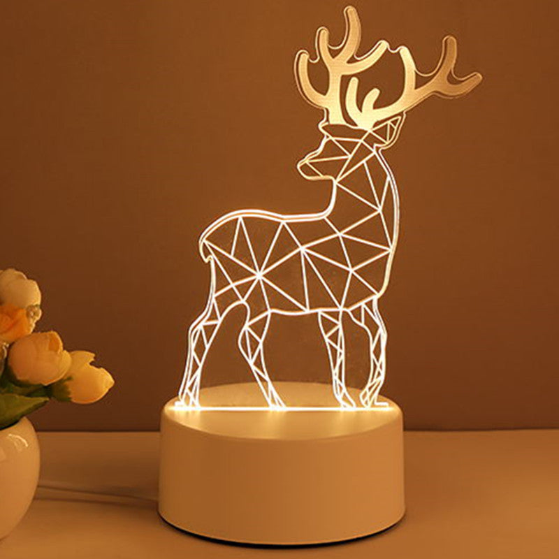 3D Acrylic LED Neon Sign Lamp USB Night Light Christmas Home Room Decoration Valentine Gift Table Lamp