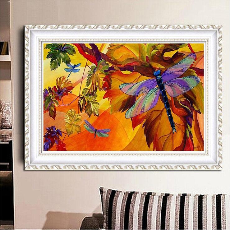 5D DIY Diamond Painting Dragonfly Tree Cross Stitch Full Drill Nature Wall Art Decor Kit