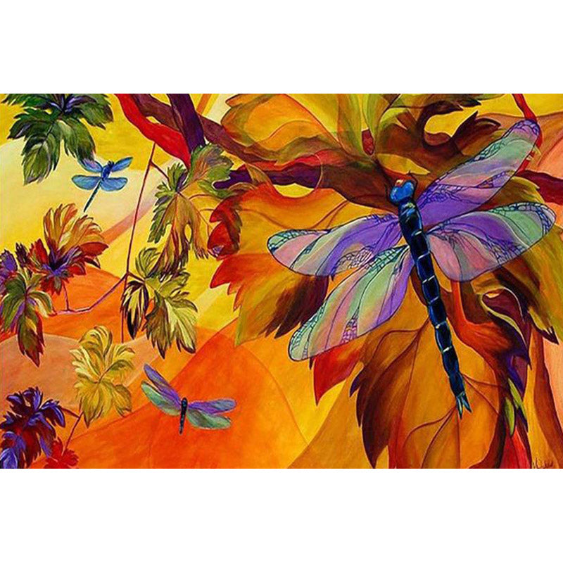 5D DIY Diamond Painting Dragonfly Tree Cross Stitch Full Drill Nature Wall Art Decor Kit