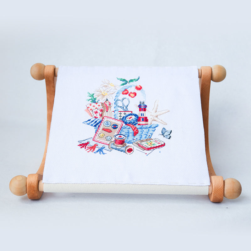 Large Solid Wood Embroidery Frame – Desktop Cross Stitch Hoop Stand for DIY Craft