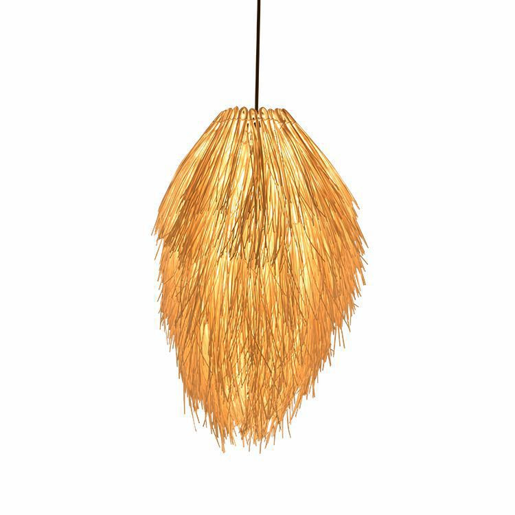 Idyllic Rattan Pine Cone Chandelier – Creative Ceiling Light for Hotel & Home
