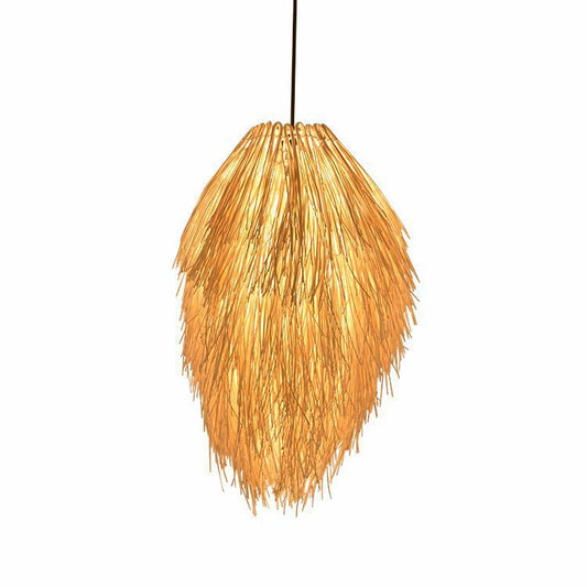 Idyllic Rattan Pine Cone Chandelier – Creative Ceiling Light for Hotel & Home