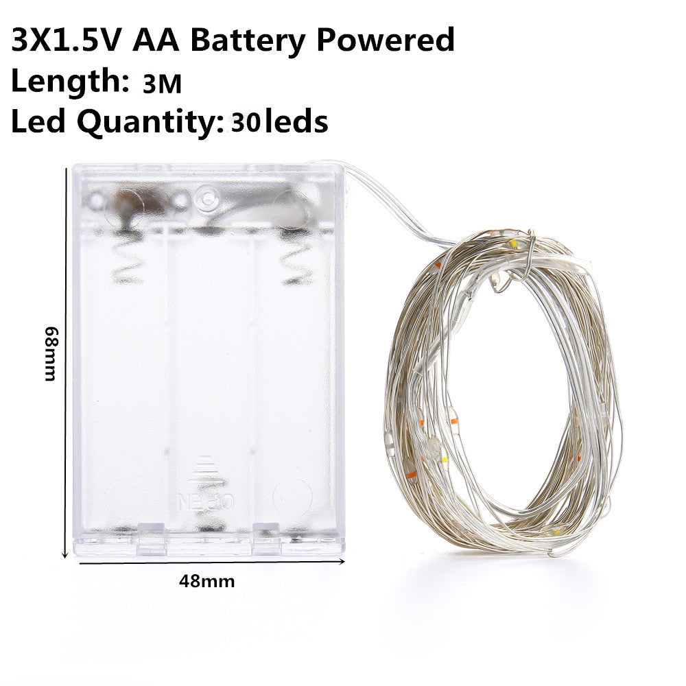 LED Christmas String Lights Battery USB Powered Copper Wire Fairy Lights 2m 5m 10m for Outdoor Wedding Party Decoration