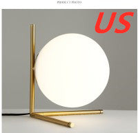 Simple Glass Ball Table Lamp Modern Minimalist Bedside Night Light Home Decor Lighting