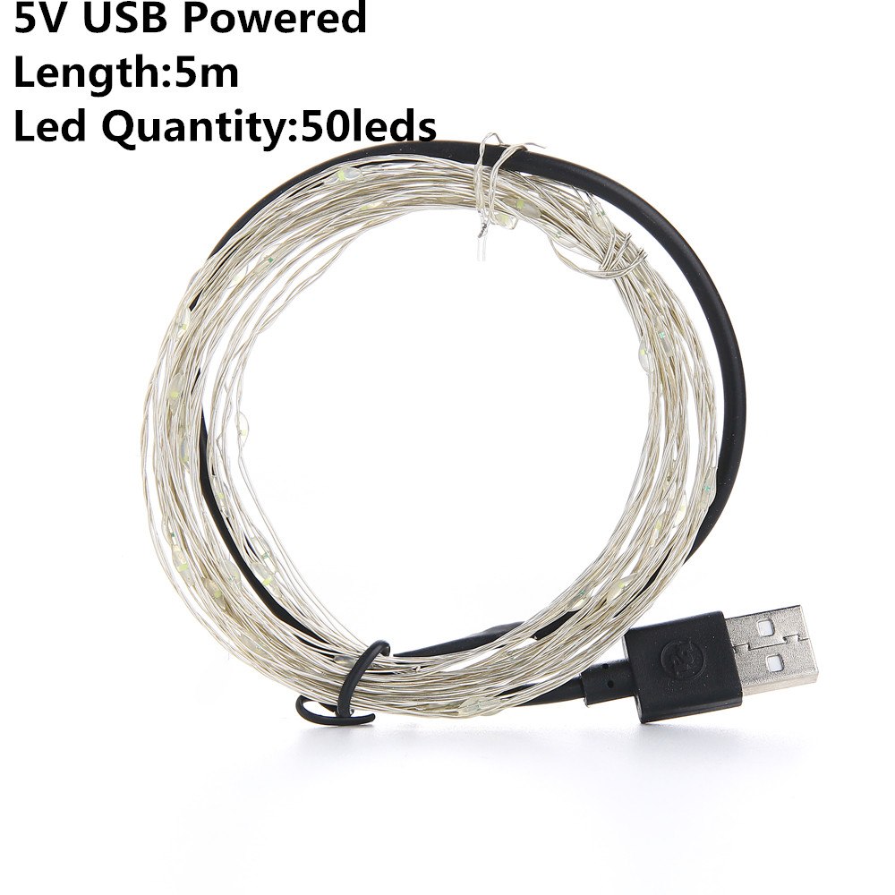 LED Christmas String Lights Battery USB Powered Copper Wire Fairy Lights 2m 5m 10m for Outdoor Wedding Party Decoration