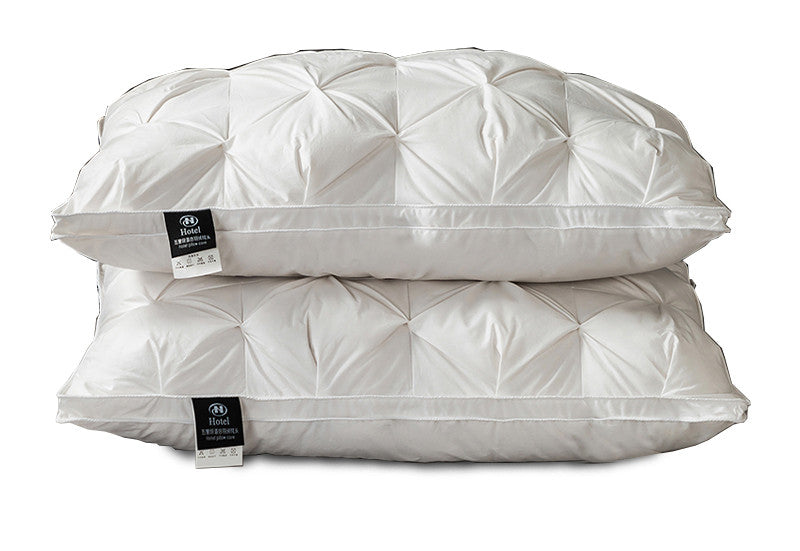 Feather Pillows Pair White Goose Down Neck Support Soft Sleeping Pillows Bedroom Bedding