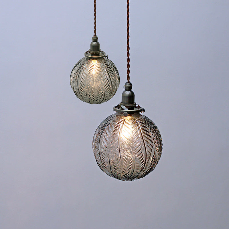 Vintage Glass Small Droplight Cafe Living Room LED Shop Dining-room Lamp